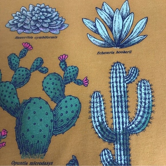 Fifth Sun Cactus Cacti Mustard Graphic Tee Short Sleeve Womens Size XX Large - Picture 7 of 15